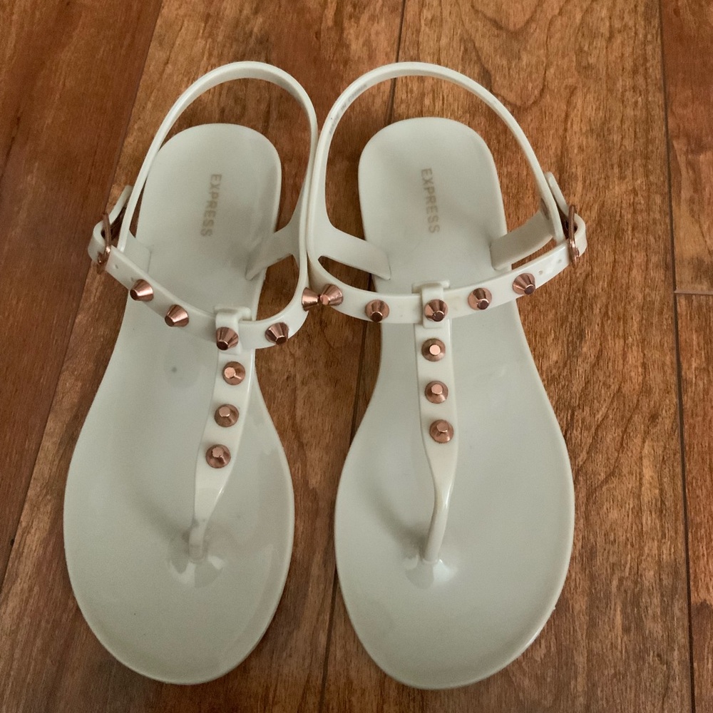 Express Studded Jelly T-Strap Sandal